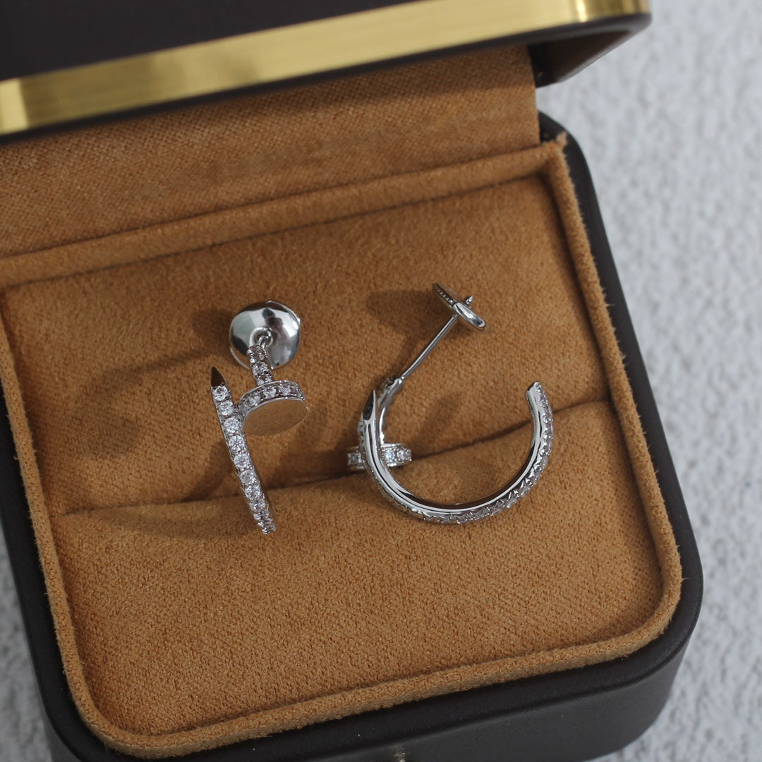 ¡®Moco¡¯JUSTE EARRINGS 12.75MM SILVER DIAMOND