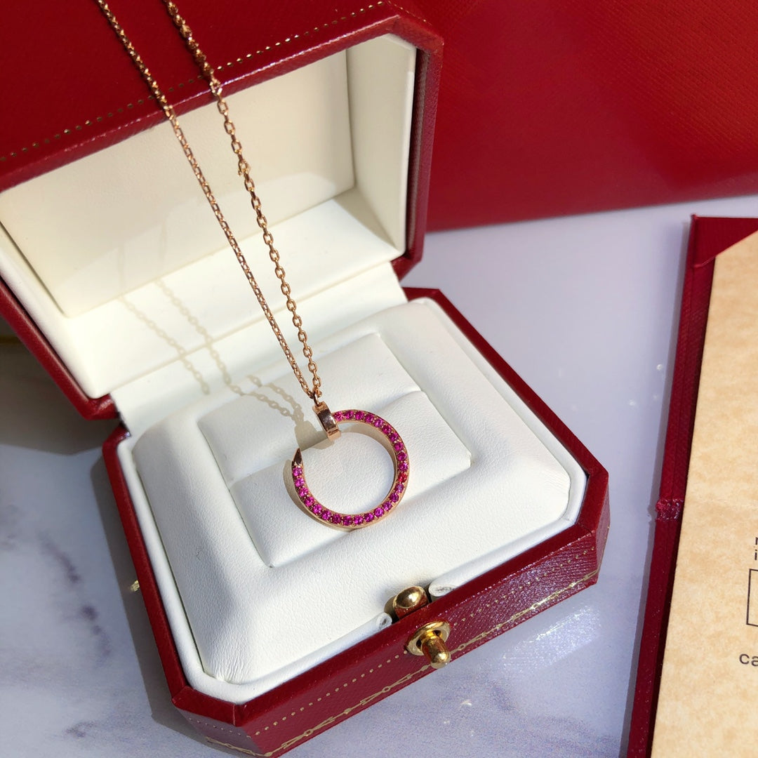 ¡®Moco¡¯JUSTE NECKLACE GOLD RED DIAMONDS