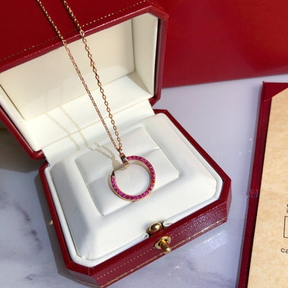 ¡®Moco¡¯JUSTE NECKLACE GOLD RED DIAMONDS