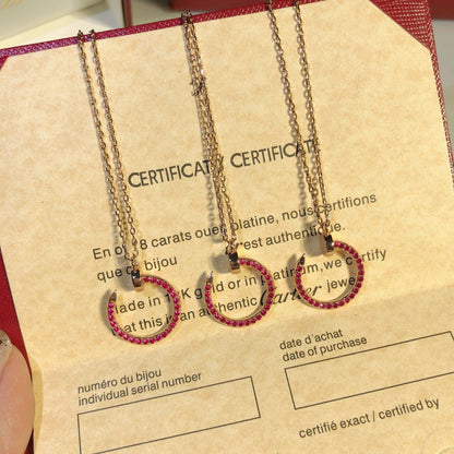 ¡®Moco¡¯JUSTE NECKLACE GOLD RED DIAMONDS