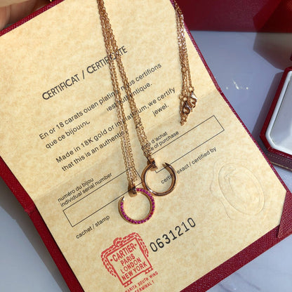 ¡®Moco¡¯JUSTE NECKLACE GOLD RED DIAMONDS