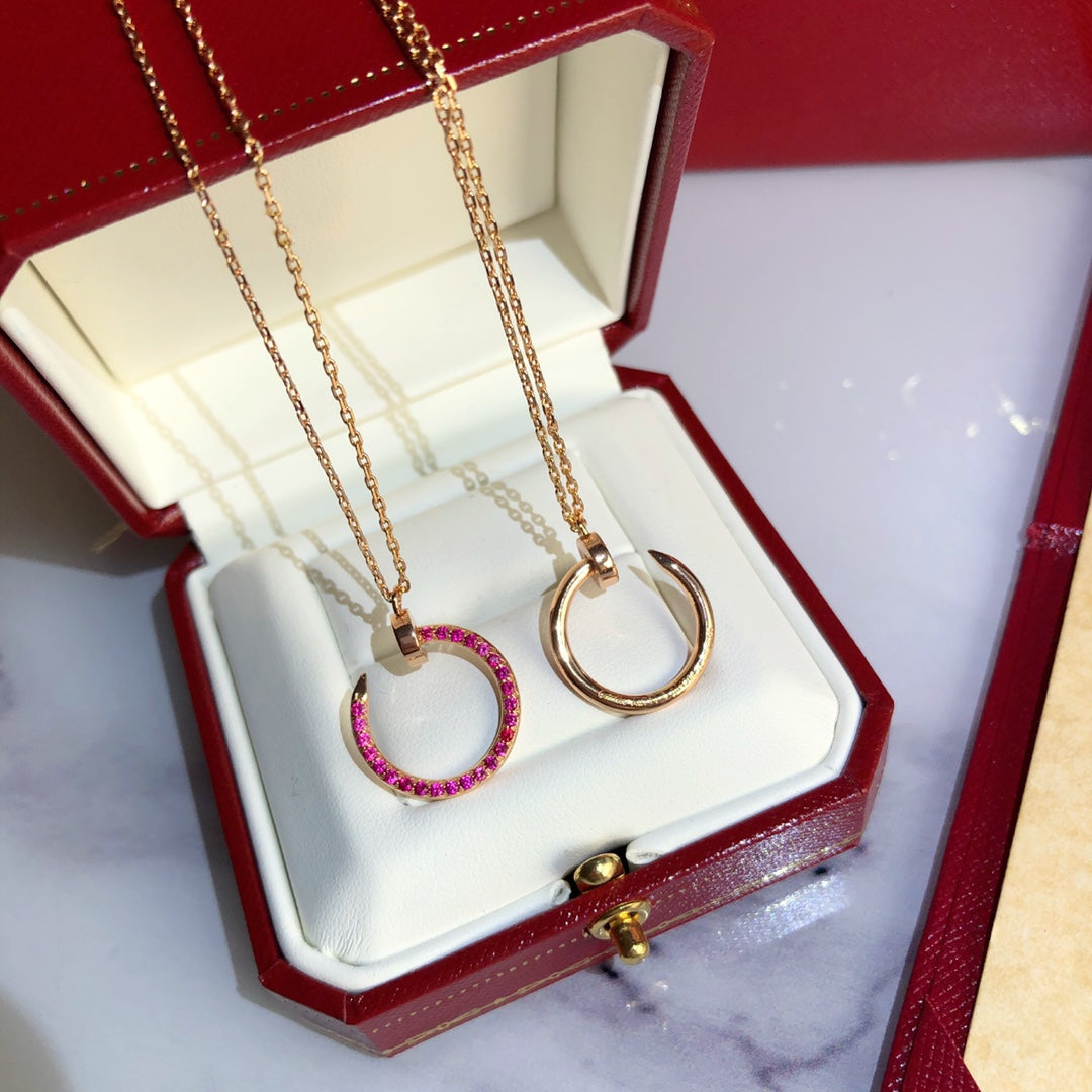 ¡®Moco¡¯JUSTE NECKLACE GOLD RED DIAMONDS