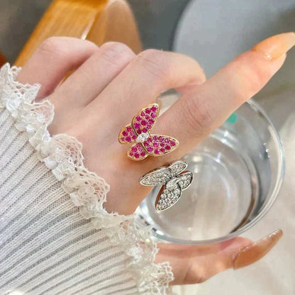 ¡®Moco¡¯TWIN BUTTERFLY DIAMOND RING