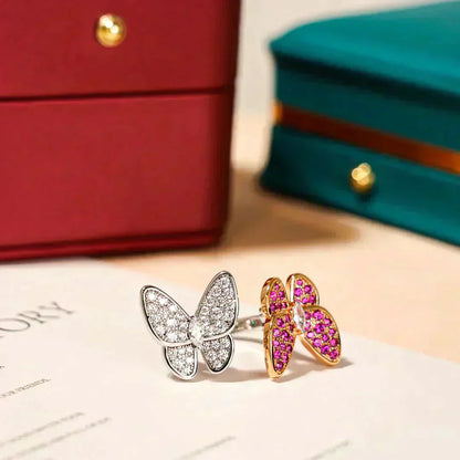 ¡®Moco¡¯TWIN BUTTERFLY DIAMOND RING