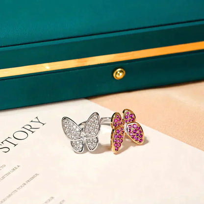 ¡®Moco¡¯TWIN BUTTERFLY DIAMOND RING