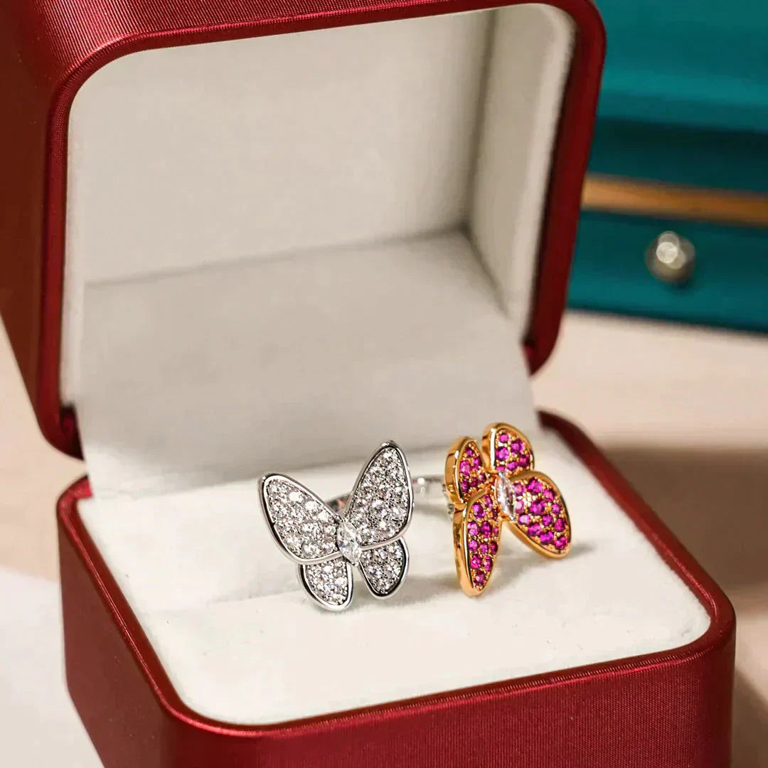 ¡®Moco¡¯TWIN BUTTERFLY DIAMOND RING