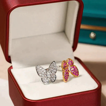 ¡®Moco¡¯TWIN BUTTERFLY DIAMOND RING