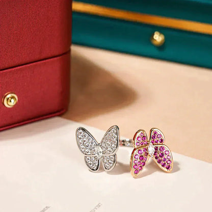 ¡®Moco¡¯TWIN BUTTERFLY DIAMOND RING