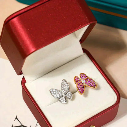 ¡®Moco¡¯TWIN BUTTERFLY DIAMOND RING