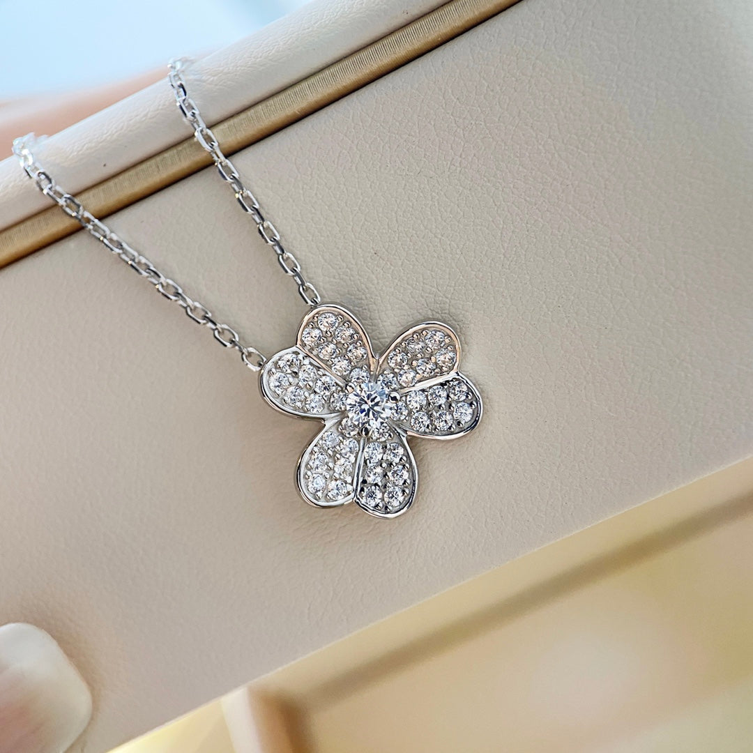 ¡®Moco¡¯CLOVER DIAMOND NECKLACE SILVER