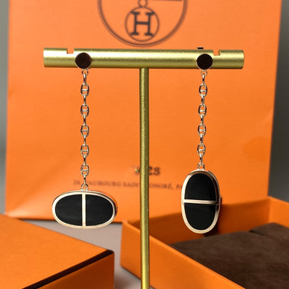 ¡®Moco¡¯CHAINE VERSO BLACK CERAMIC EARRINGS