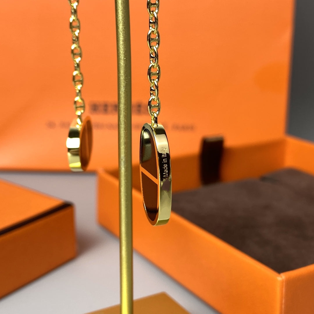 ¡®Moco¡¯CHAINE VERSO BLACK CERAMIC EARRINGS