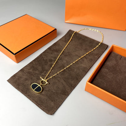 ¡®Moco¡¯CHAINE VERSO BLACK CERAMIC NECKLACE