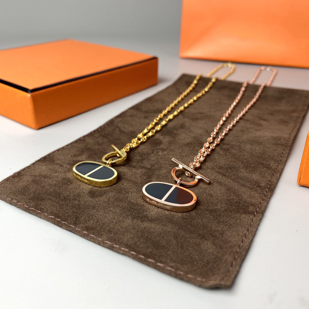 ¡®Moco¡¯CHAINE VERSO BLACK CERAMIC NECKLACE