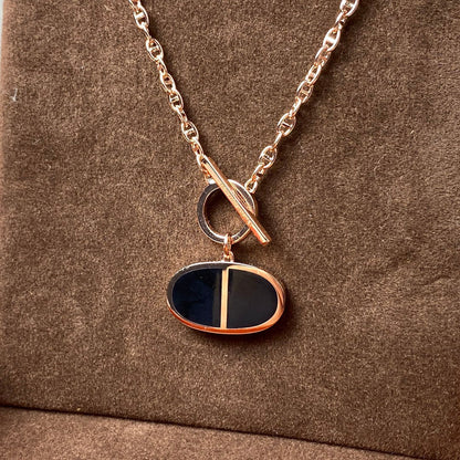 ¡®Moco¡¯CHAINE VERSO BLACK CERAMIC NECKLACE