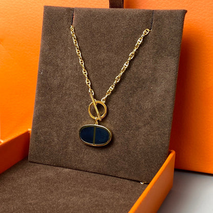 ¡®Moco¡¯CHAINE VERSO BLACK CERAMIC NECKLACE