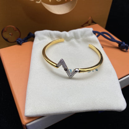 ¡®Moco¡¯VOLTE UPSITE DOWN DIAMOND GOLD OPEN BRACELET