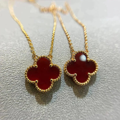 ¡®Moco¡¯CLOVER 15MM CARNELIAN SINGLE FLOWER NECKLACE