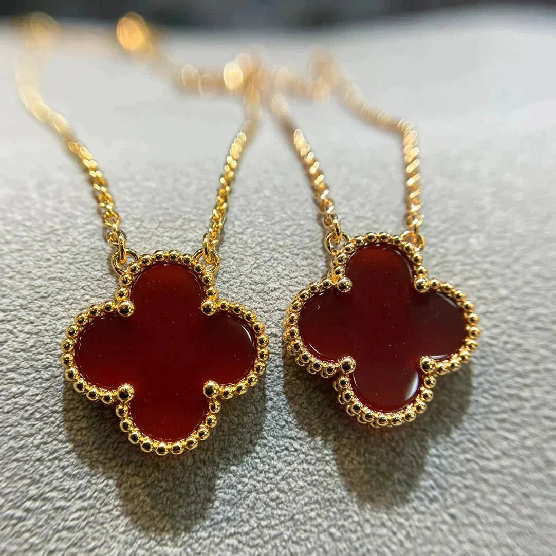 ¡®Moco¡¯CLOVER 15MM CARNELIAN SINGLE FLOWER NECKLACE