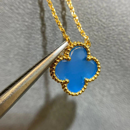 ¡®Moco¡¯CLOVER 15MM BLUE AGATE NECKLACE