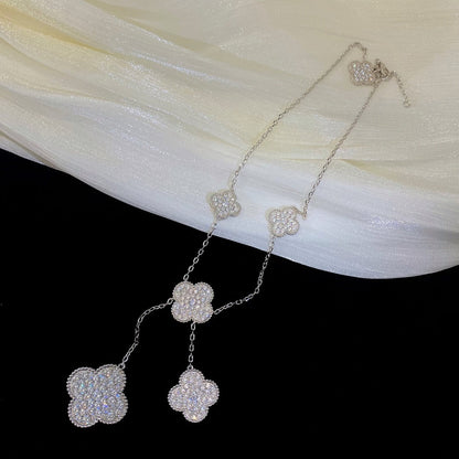 ¡®Moco¡¯CLOVER 5 MOTIFS SILVER DIAMONDS NECKLACE