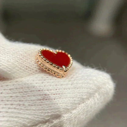¡®Moco¡¯HEART CARNELIAN STUD EARRINGS