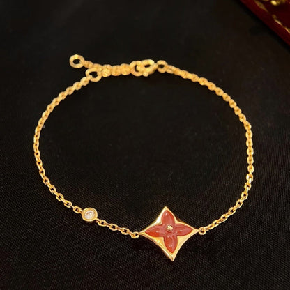 ¡®Moco¡¯COLOR STAR CARNELIAN PINK GOLD DIAMOND BRACELET