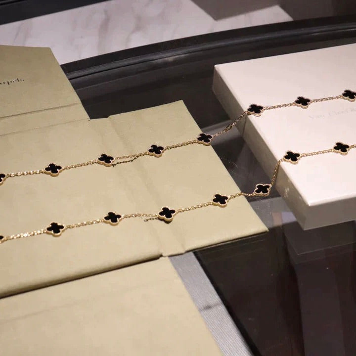 ¡®Moco¡¯CLOVER 20 MOTIFS ONYX NECKLACE
