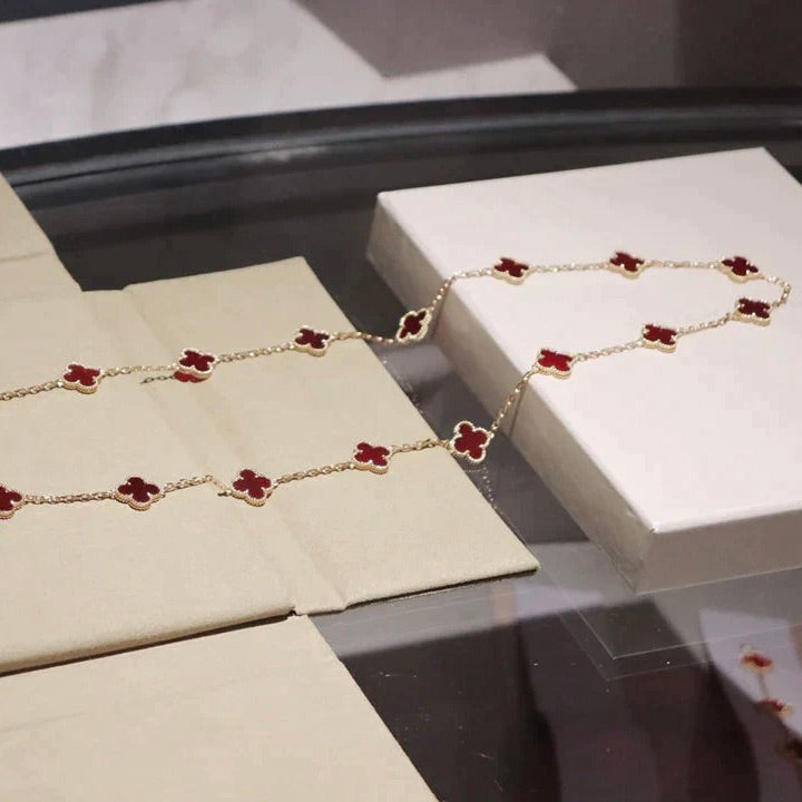 ¡®Moco¡¯CLOVER 20 MOTIFS CARNELIAN NECKLACE