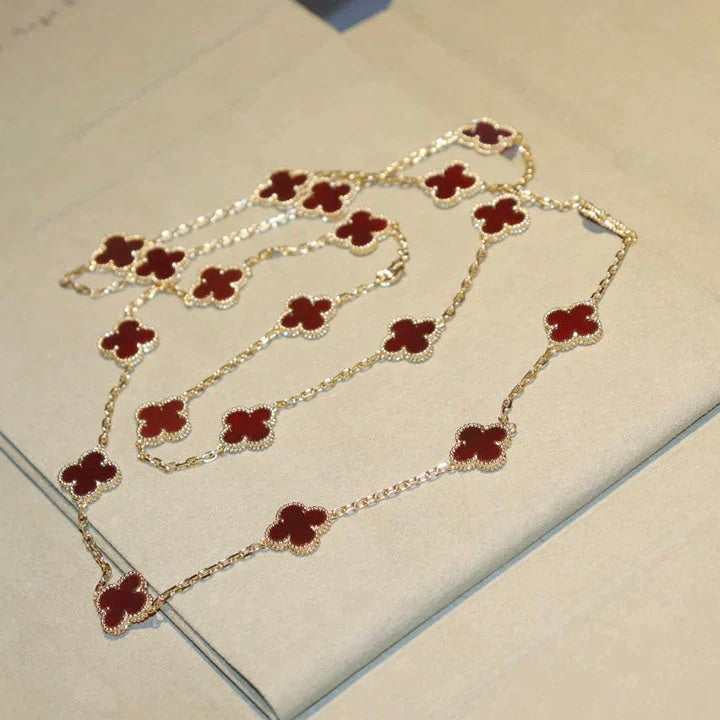 ¡®Moco¡¯CLOVER 20 MOTIFS CARNELIAN NECKLACE