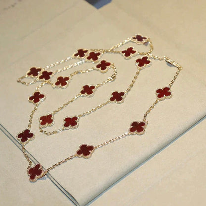 ¡®Moco¡¯CLOVER 20 MOTIFS CARNELIAN NECKLACE