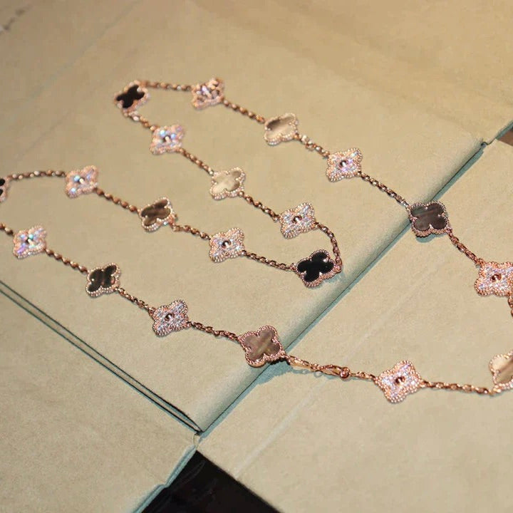 ¡®Moco¡¯CLOVER 20 MOTIFS DARK MOP DIAMOND  NECKLACE