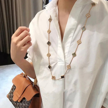¡®Moco¡¯CLOVER 20 MOTIFS DARK MOP DIAMOND  NECKLACE