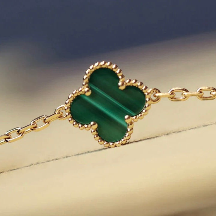 ¡®Moco¡¯CLOVER 20 MOTIFS MALACHITE DIAMOND NECKLACE