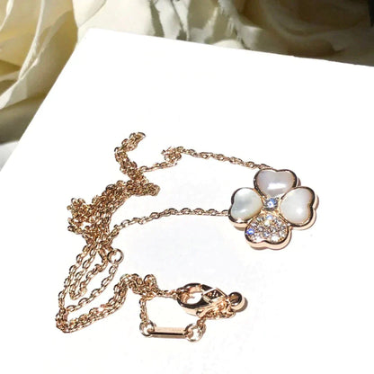¡®Moco¡¯CLOVER MOP DIAMOND ROSE GOLD NECKLACE