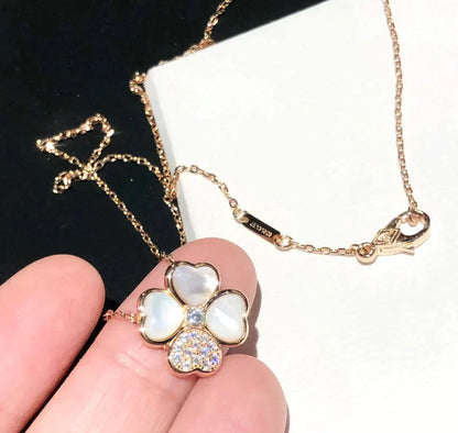 ¡®Moco¡¯CLOVER MOP DIAMOND ROSE GOLD NECKLACE
