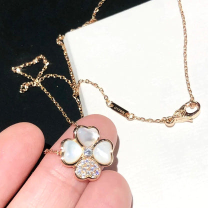 ¡®Moco¡¯CLOVER MOP DIAMOND ROSE GOLD NECKLACE
