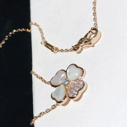 ¡®Moco¡¯CLOVER MOP DIAMOND ROSE GOLD NECKLACE