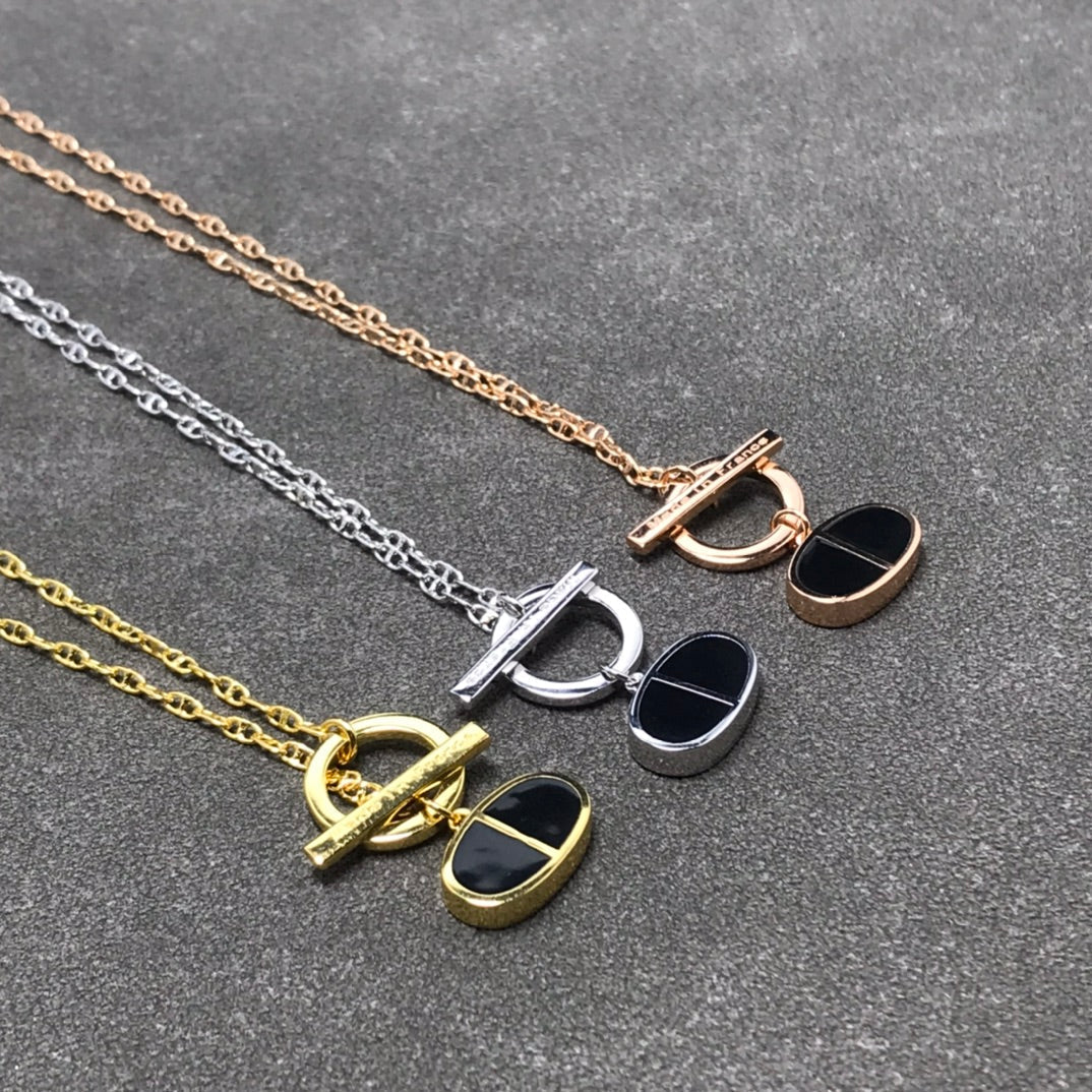 ¡®Moco¡¯CHAINE VERSO BLACK CERAMIC  NECKLACE