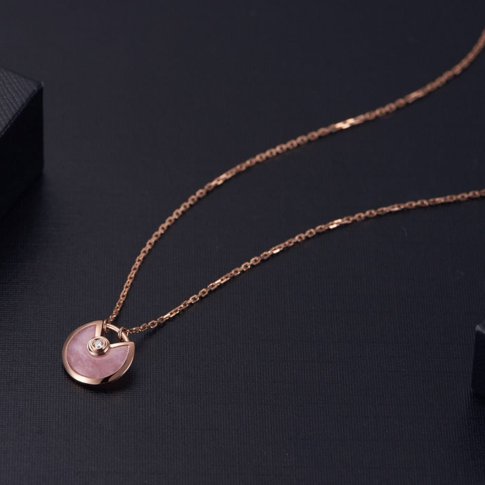 ¡®Moco¡¯AMULETTE ROSE GOLD PINK MOP NECKLACE