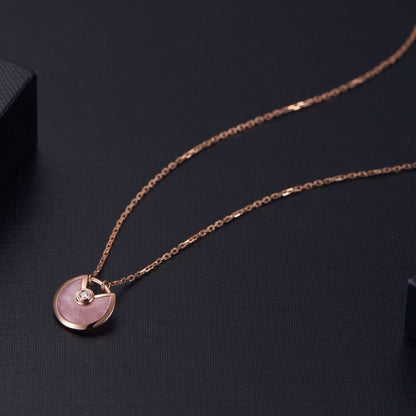 ¡®Moco¡¯AMULETTE ROSE GOLD PINK MOP NECKLACE