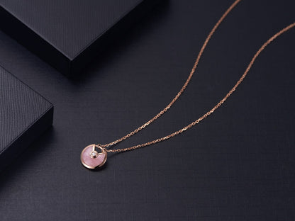¡®Moco¡¯AMULETTE ROSE GOLD PINK MOP NECKLACE