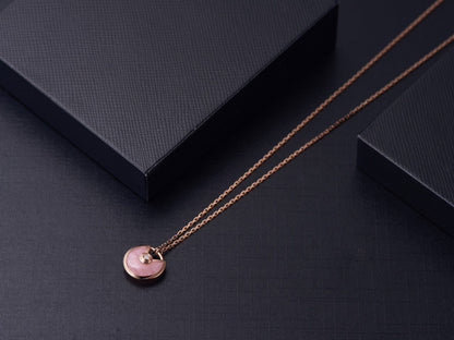 ¡®Moco¡¯AMULETTE ROSE GOLD PINK MOP NECKLACE
