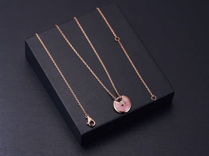 ¡®Moco¡¯AMULETTE ROSE GOLD PINK MOP NECKLACE