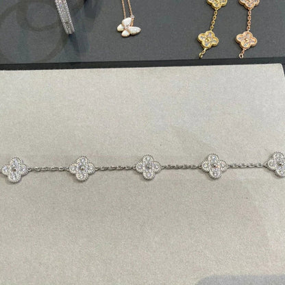 [Moco] New  CLOVER 5 MOTIF FULL DIAMOND BRACELET COLLECTION