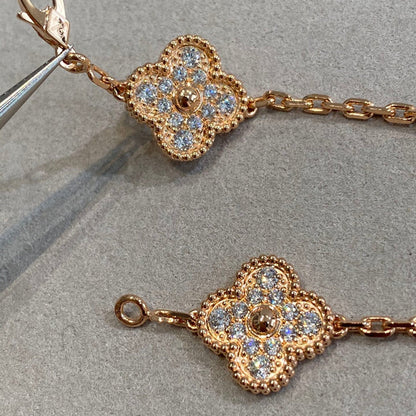 [Moco] New  CLOVER 5 MOTIF FULL DIAMOND BRACELET COLLECTION