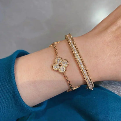 [Moco] New  CLOVER 5 MOTIF FULL DIAMOND BRACELET COLLECTION