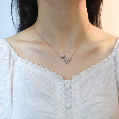 ¡®Moco¡¯VOLT SILVER DIAMOND PEDANT NECKLACE