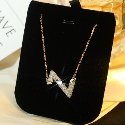¡®Moco¡¯VOLT SILVER DIAMOND PEDANT NECKLACE
