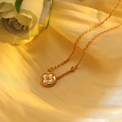 ¡®Moco¡¯SUN PEDANT PINK GOLD 1 DIAMOND NECKLACE